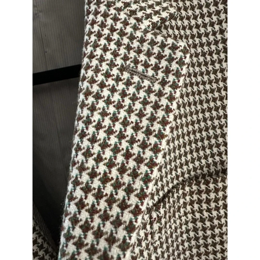VTG Harris Tweed Dunn & Co Blazer Mens 40 Houndstooth Country Sports Jacket 70s